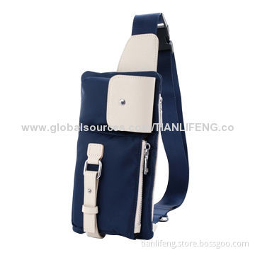 Men's Fashion Messenger Shoulder Fanny Pack Waist Sling Chest Bag, Made of Waterproof Nylon